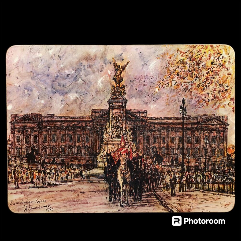 Vtg 1972 Set of 6 Clover Leaf Table Mats Placemat London Scenes Alex Jawdokimov - Picture 8 of 12